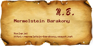 Mermelstein Barakony névjegykártya